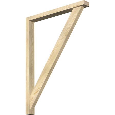 Ekena Millwork Traditional Block Rough Sawn Bracket w/ Offset Brace, Douglas Fir, 4"W x 36"D x 48"H BKT0402X36X48TRA05RDF